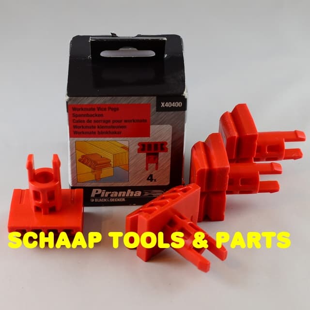 Piranha Workmate klemsteunen Black & Decker per 4 verpakt X40400 Schaap Tools & Parts